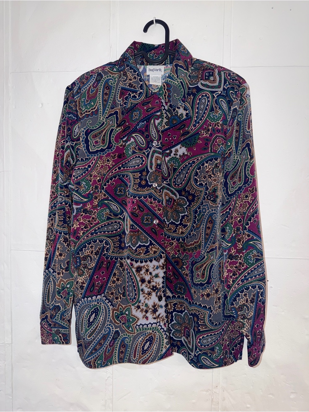 BonWorth Multicolor Paisley Button-Up Blouse